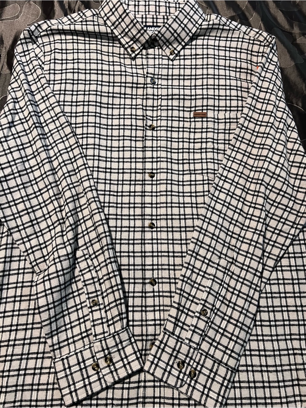 NWT Lands' End Men's Plaid Flannel Cotton Button-Down Long Sleeve Shirt XL